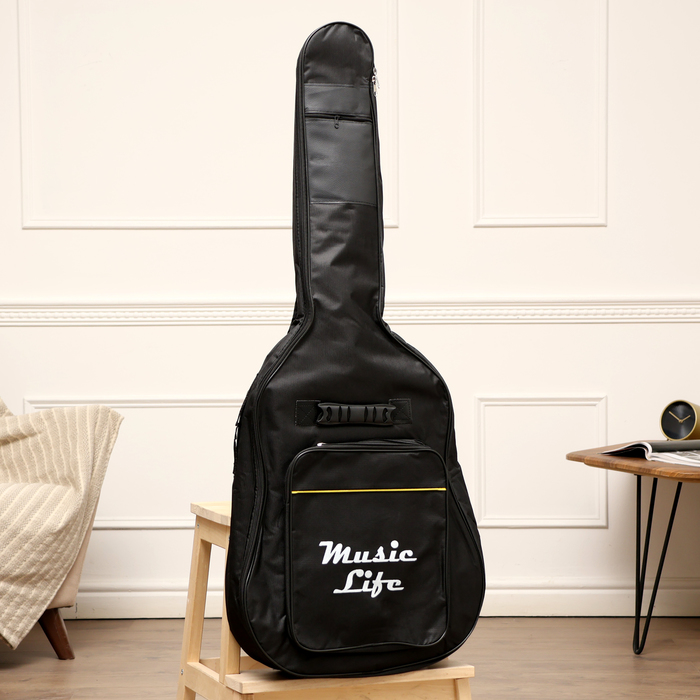 фото Чехол для гитары, черный, 105 х 41 см, утепленный music life
