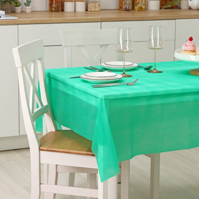 Скатерть Доляна «Праздничный стол», 137×183 см, цвет зелёный