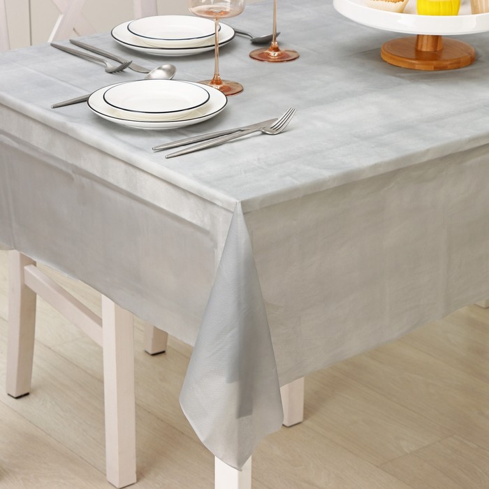 Скатерть Доляна «Праздничный стол», 137×183 см, цвет серебряный