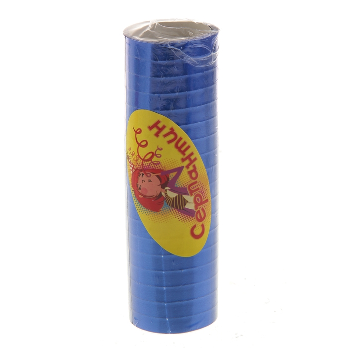 Серпантин (набор 18 катушек) блестящий, цвет синий