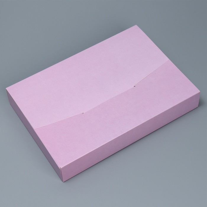 коробка складная лавандовая 31 х 24 5 х 9 см дарите счастье Коробка подарочная складная конверт, упаковка, «Лавандовая», 31 х 22 х 5 см