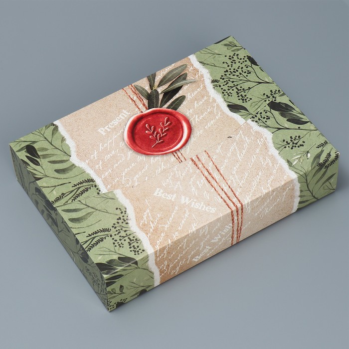 Коробка подарочная складная конверт, упаковка, «Эко», 22 х 16 х 5 см коробка подарочная складная шарики фонарики 11 х 6 5 х 22 см