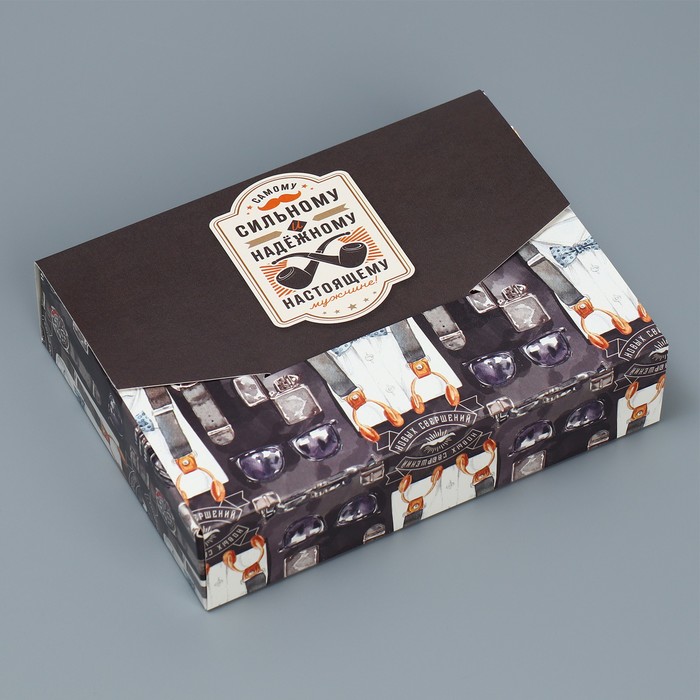 Коробка подарочная складная, упаковка, «Настоящему мужчине»16х12х4 см