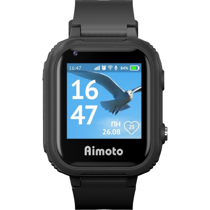 Детские смарт-часы Aimoto Pro 4G, 1.4, GPS, sim, камера, звонки, геозоны, IP67, SOS, черные