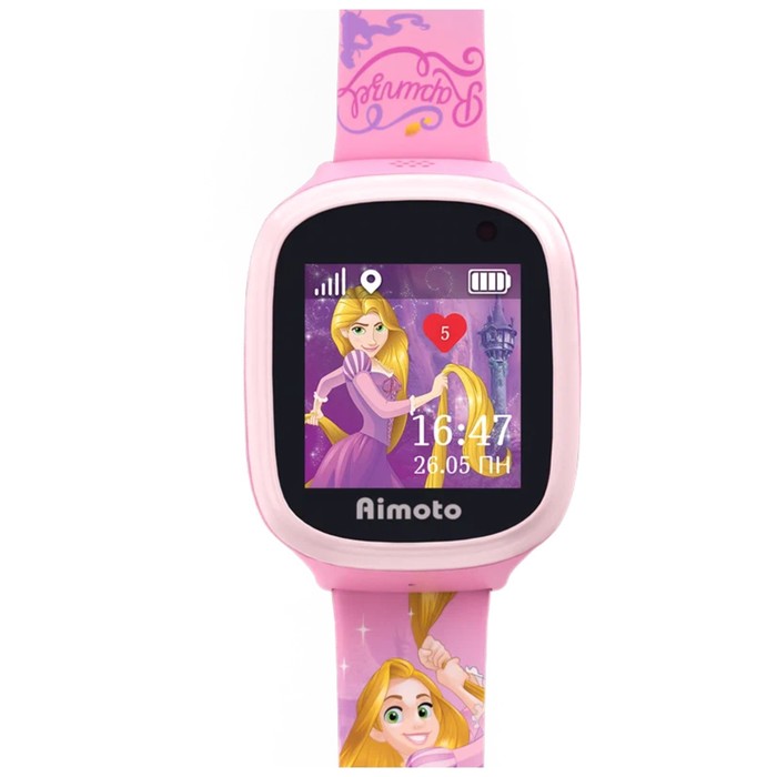 Детские смарт-часы Aimoto Disney Рапунцель, 1.44, GPS, камера,SOS, местоположение, звонок