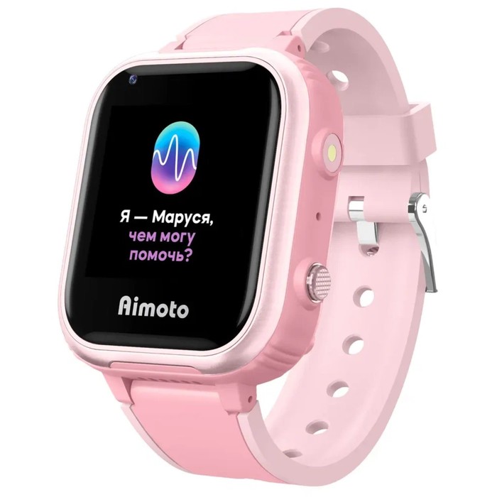Детские смарт-часы Aimoto IQ 4G, 1.44, GPS,видеозвонок, голосовой помощник Маруся, розовые