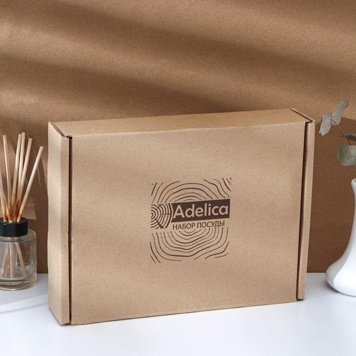 Подарочный набор посуды Adelica, доска разделочная, 2 лопатки, масло в подарок 100 мл, в подарочной коробке, 29×18×1,8 см