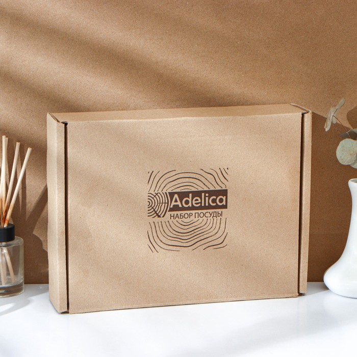 Подарочный набор посуды Adelica, разделочная доска, держатель для кухонных принадлежностей, в подарочной коробке, в подарок масло 100 мл