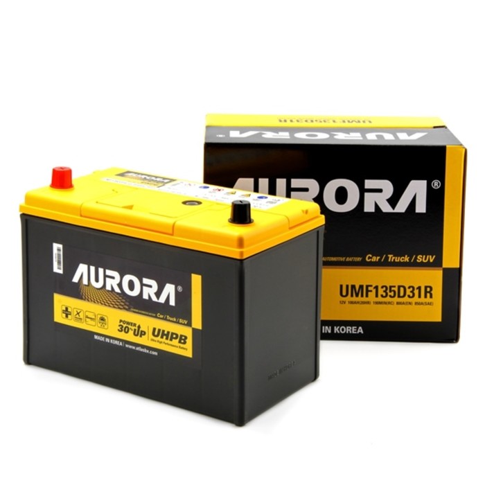 

Аккумулятор AURORA JIS ULTRA UMF-135D31R, 100 Ah, 850 A, 302x172x220, прямая полярность