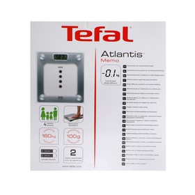 Напольные весы Tefal PP3020V1, электронные, до 160 кг, стекло, 2хААА