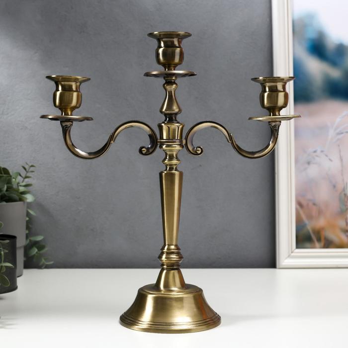 Подсвечник на 3 свечи "Элегантность", под латунь