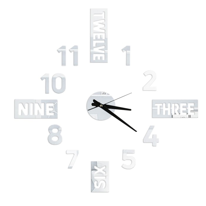 Интерьерные часы-наклейка Time, 70 х 70 см
