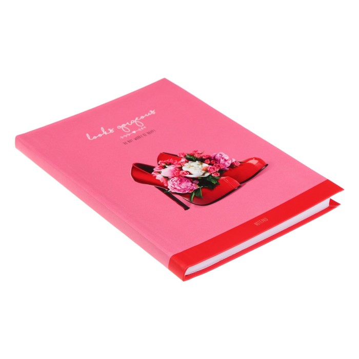 

Бизнес-блокнот А6, 64 листа в клетку In red, твёрдая обложка, матовая ламинация, блок офсет, МИКС