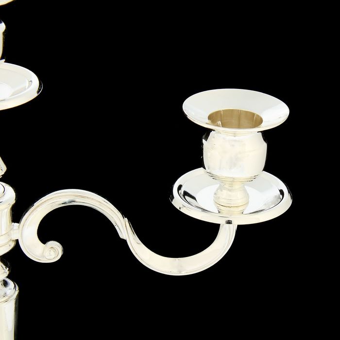 Подсвечник на 3 свечи "Элегантность" серебристый