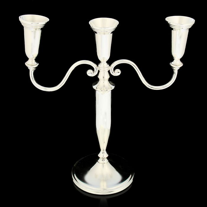Подсвечник на 3 свечи "Плавность" серебристый