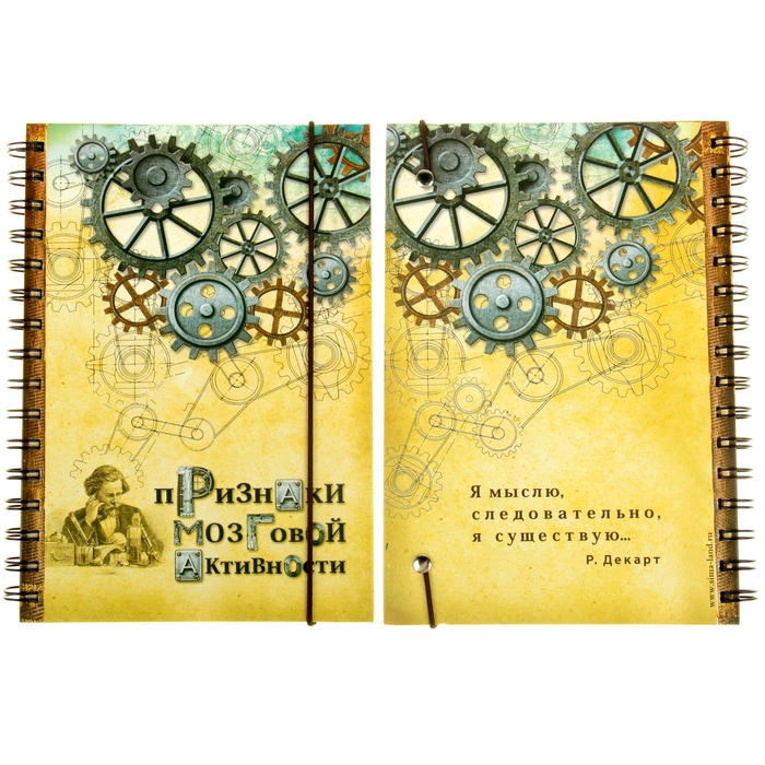 Подарочный набор "Признаки мозговой активности": ежедневник в твёрдой обложке, 96 листов и ручка