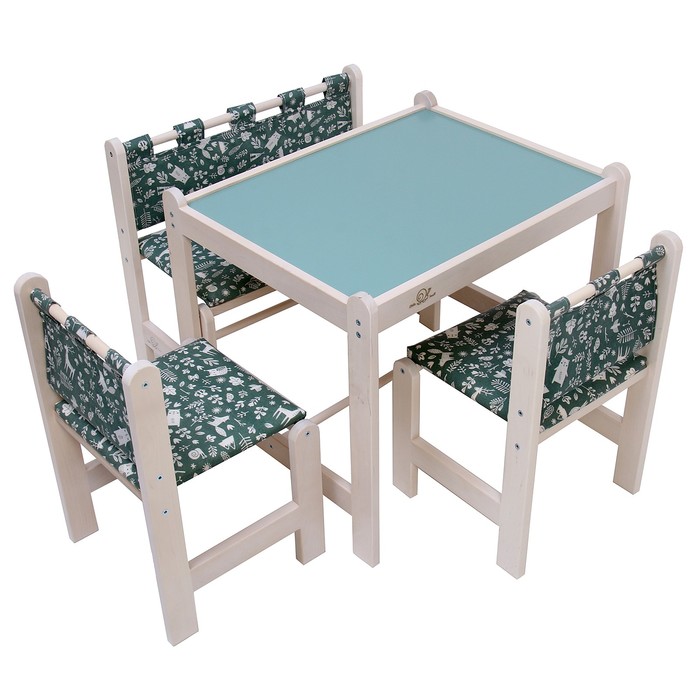 Набор детской игровой мебели «Каспер»: стол + 2 стула + скамья, Синий