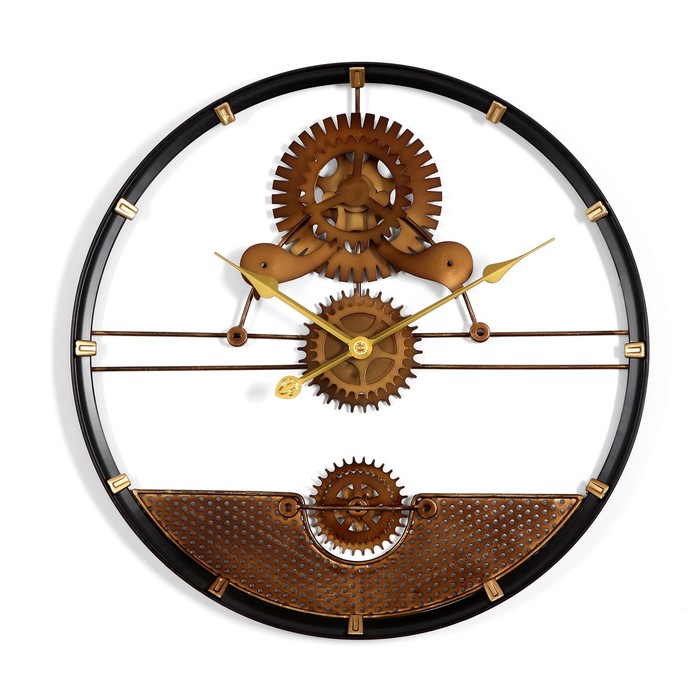 Настенные часы "Механизм", плавный ход, 1АА, d=60 см