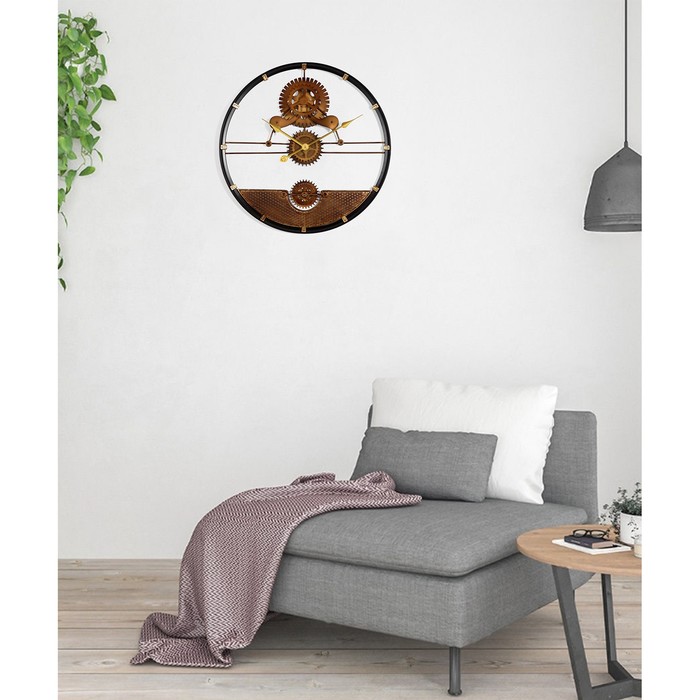 фото Настенные часы "механизм", плавный ход, 1аа, d=60 см