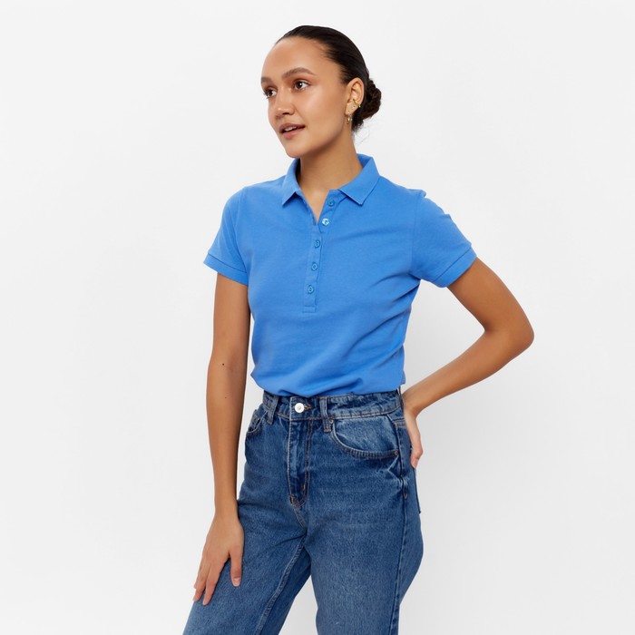 

Футболка (поло) женская MINAKU REGULAR FIT: цвет васильковый, р-р 44