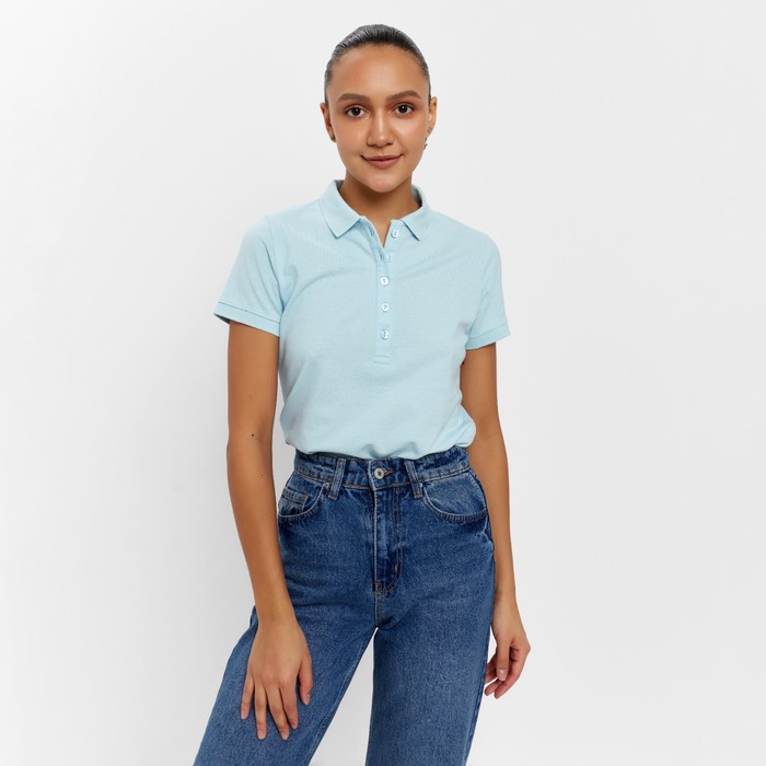 

Футболка (поло) женская MINAKU REGULAR FIT: цвет голубой, р-р 44