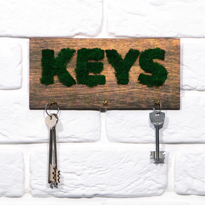Ключница настенная со мхом «Keys». ключница со мхом совы 17 5 14 4 см