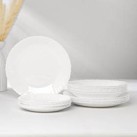 Набор столовый стеклокерамический «Фэстон», 18 предметов, цвет белый