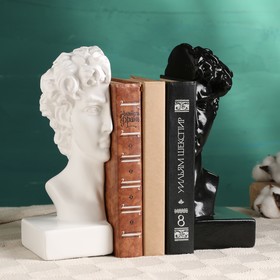 Подставка для книг "Бюст Давида" набор, черно-белый, 25см
