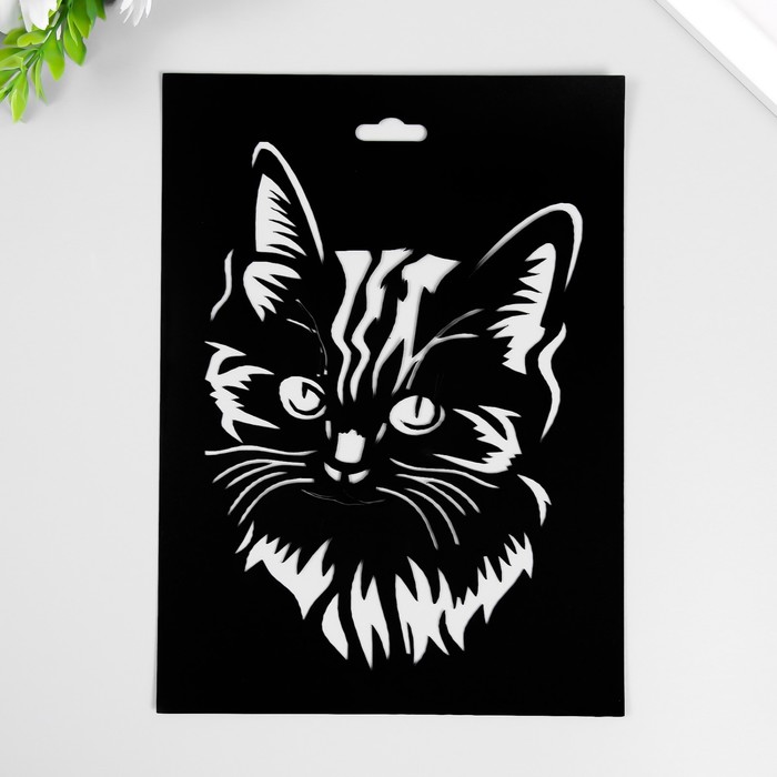 

Трафарет пластиковый "Кот" 14,5х20см