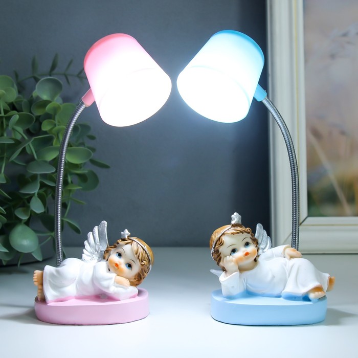 Сувенир полистоун свет Лампа - отдыхающий ангел МИКС 5х6,5х14 см цена и фото