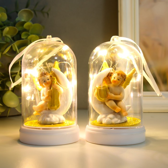 Сувенир полистоун свет Ангел с музыкальным инструментом МИКС 5,8х5,8х10,5 см цена и фото