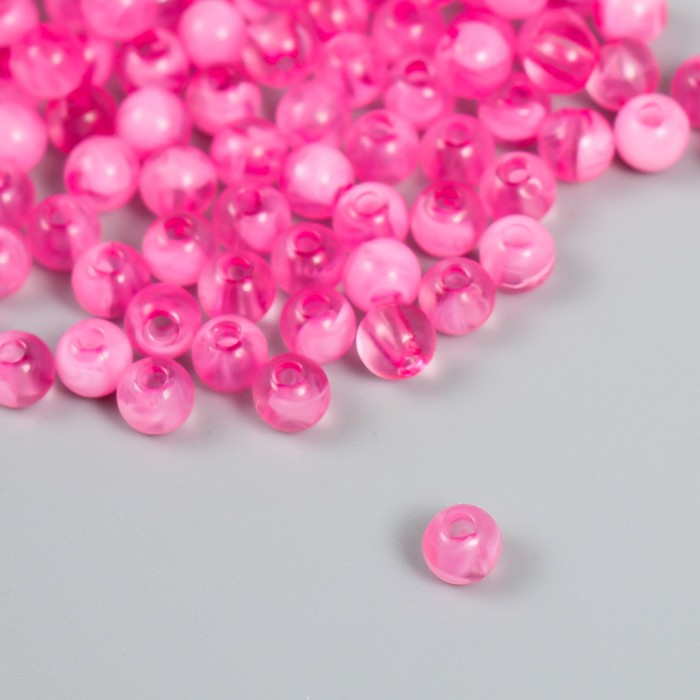 Набор пластиковых бусин Астра 6 мм, 20 гр (170+/-10шт), розовый