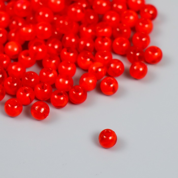 Набор пластиковых бусин Астра 6 мм, 20 гр (170+/-10шт), красный