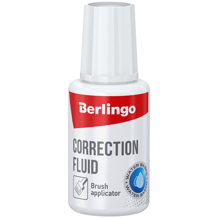 Корректирующая жидкость, 20 мл, водная Berlingo, с кистью корректирующая жидкость 20 мл berlingo fuze с кисточкой