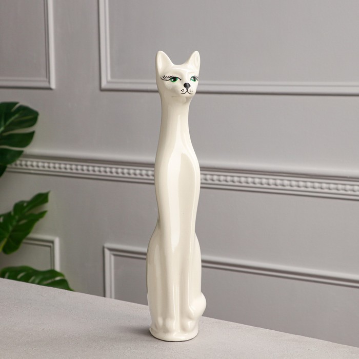 Копилка "Кот" малая, белая, глянец