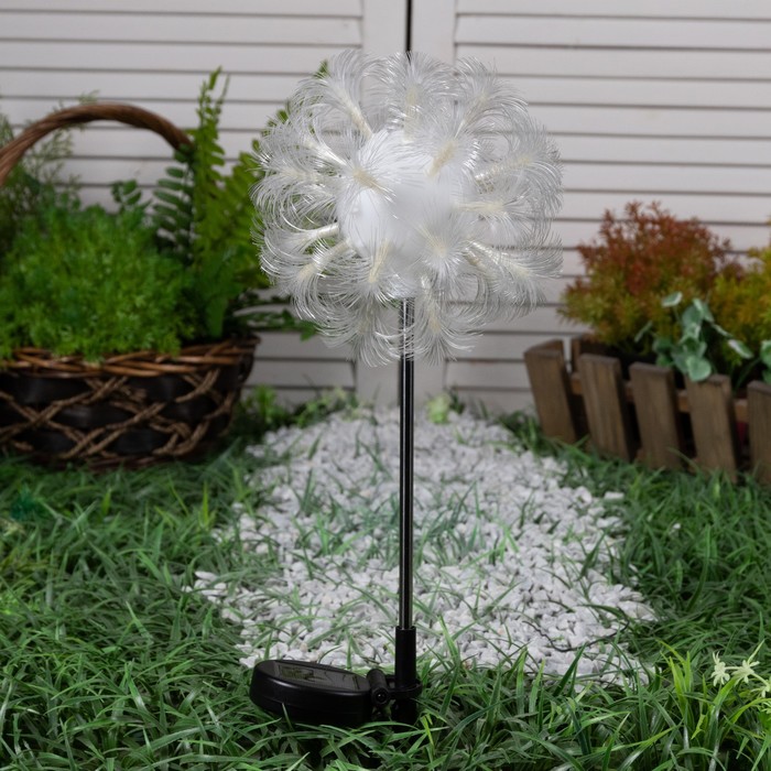 фото Садовый светильник на солнечной батарее «клубок», 70 см, 1 led, свечение белое luazon lighting