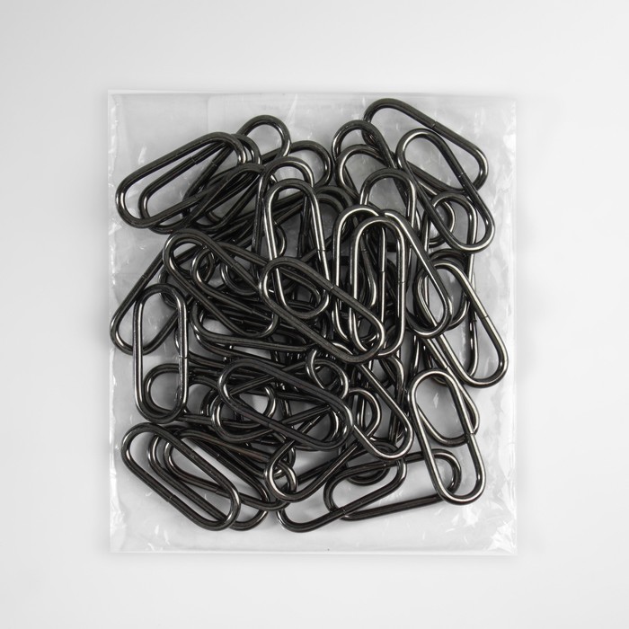 Кольцо для сумок, овальное, 30 × 15 мм, толщина - 2 мм, цвет чёрный никель