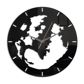 Часы - наклейка "Земля", 1 ААА, черные