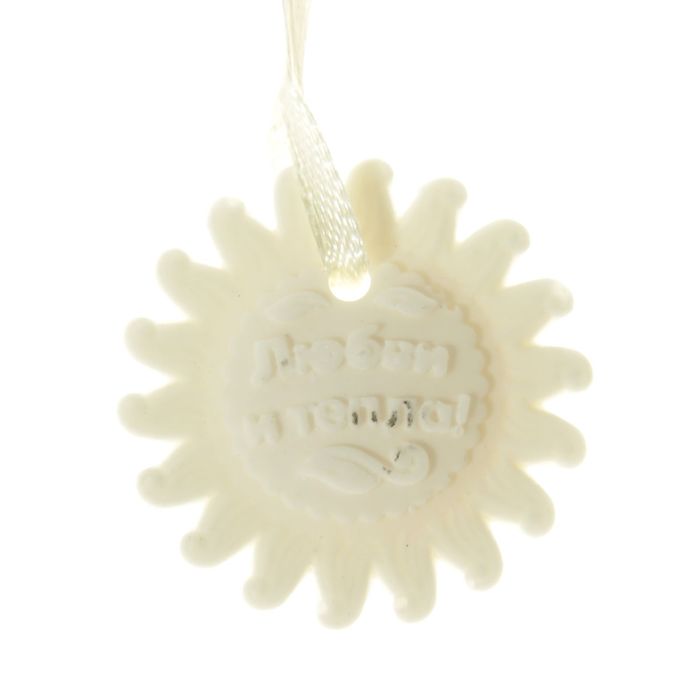 Открытка-аромасаше с гипсовым элементом "Желаем счастья", аромат персика