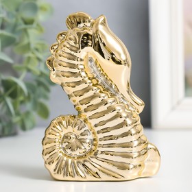 Сувенир керамика 'Морской конёк' золото 3,3х6,7х9,8 см Ош