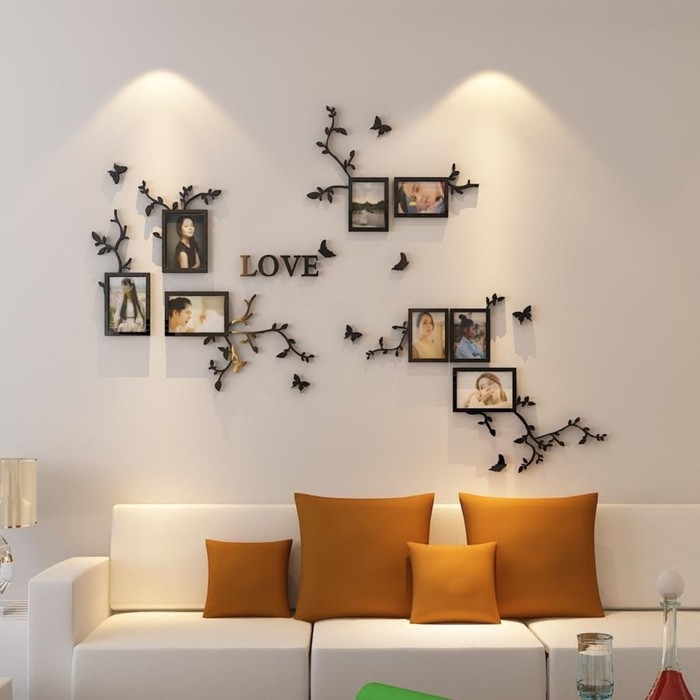 Наклейки интерьерные с фоторамками Love, декор на стену, панно 140 х 100 см