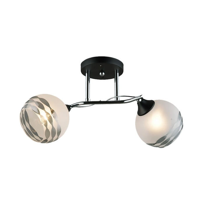 

Люстра ЭкономСвет 12139/2BK+CR WT, E27, 2x60Вт, цвет хром, чёрный