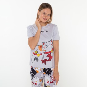 

Комплект женский домашний (футболка/брюки), цвет серый, размер 46