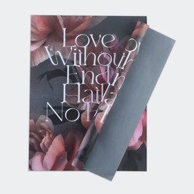 Бумага влагостойкая двухсторонняя,  «Love»,  38 × 50 см