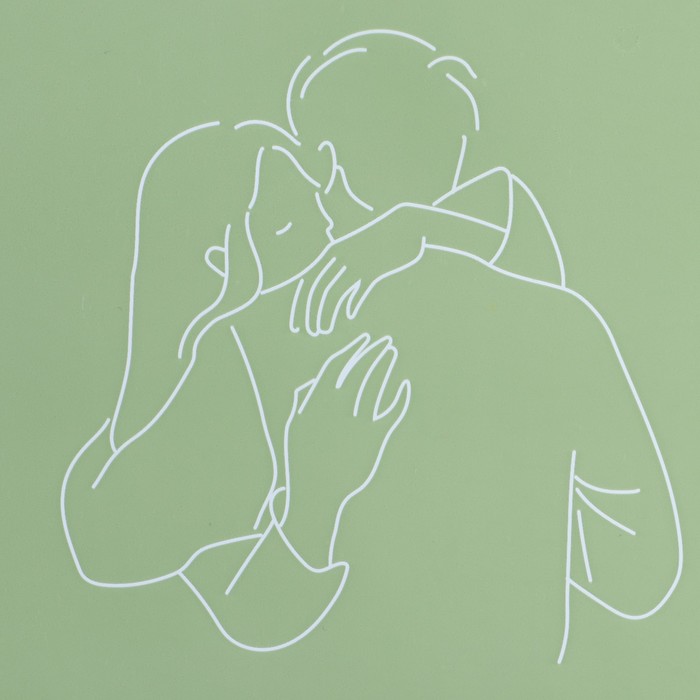 Бумага влагостойкая двухсторонняя «Love you», оливковый, 58 × 58 см