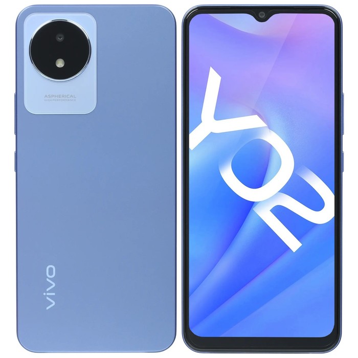 фото Смартфон vivo y02, 6.51'', 2 гб, 32 гб, 8 мп, 5 мп, 2 sim, lte, 5000 мач, синий