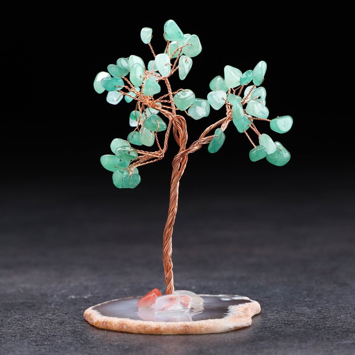 Сувенир "Энергетическое дерево. Зеленый Авантюрин", натуральный камень, 10 см