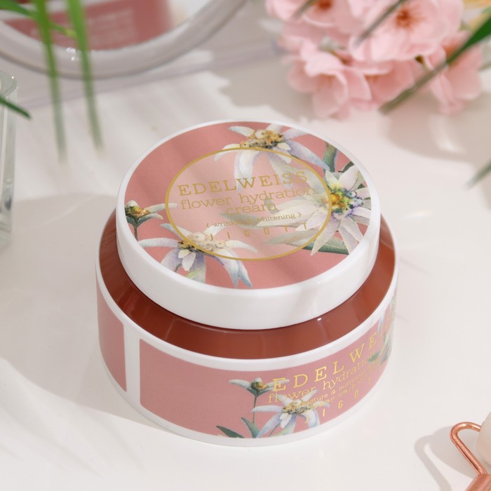 фото Крем для лица jigott c экстрактом эдельвейса edelweiss flower hydration cream, 100 мл