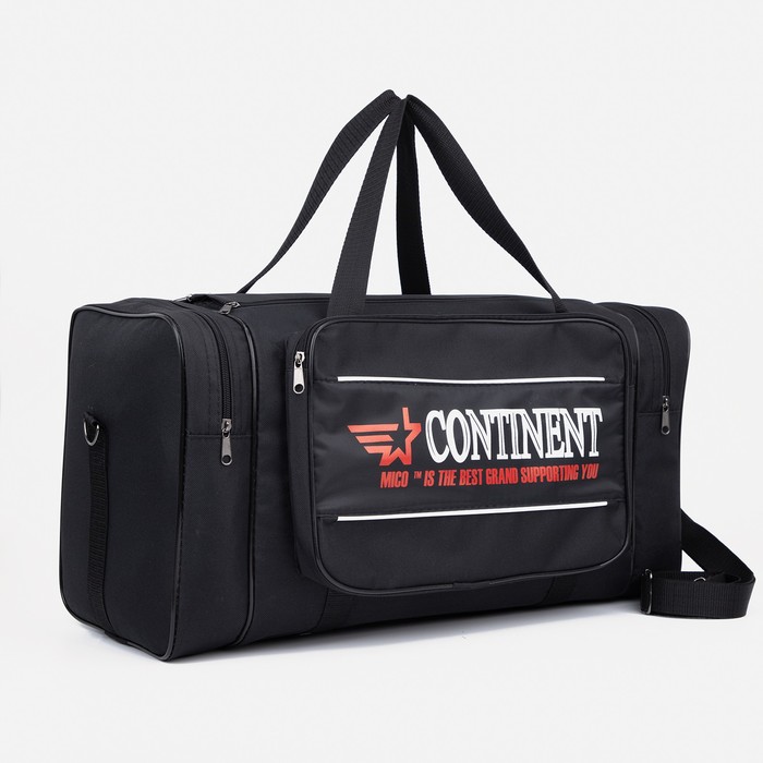 фото Сумка спортивная на молнии, 3 наружных кармана, цвет чёрный сарабелла