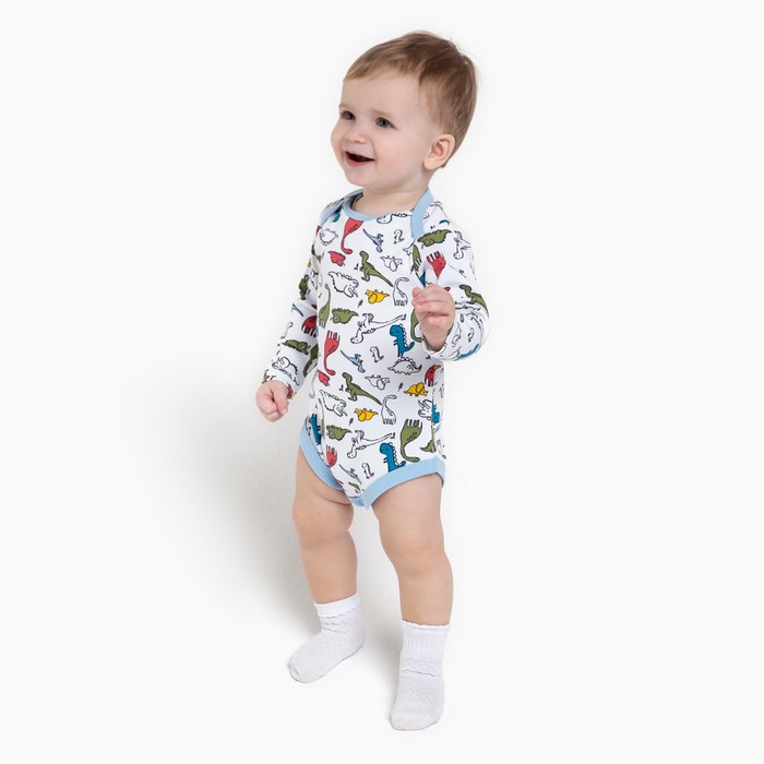 Боди для мальчика, цвет белый, рост 80 см (9-12м)